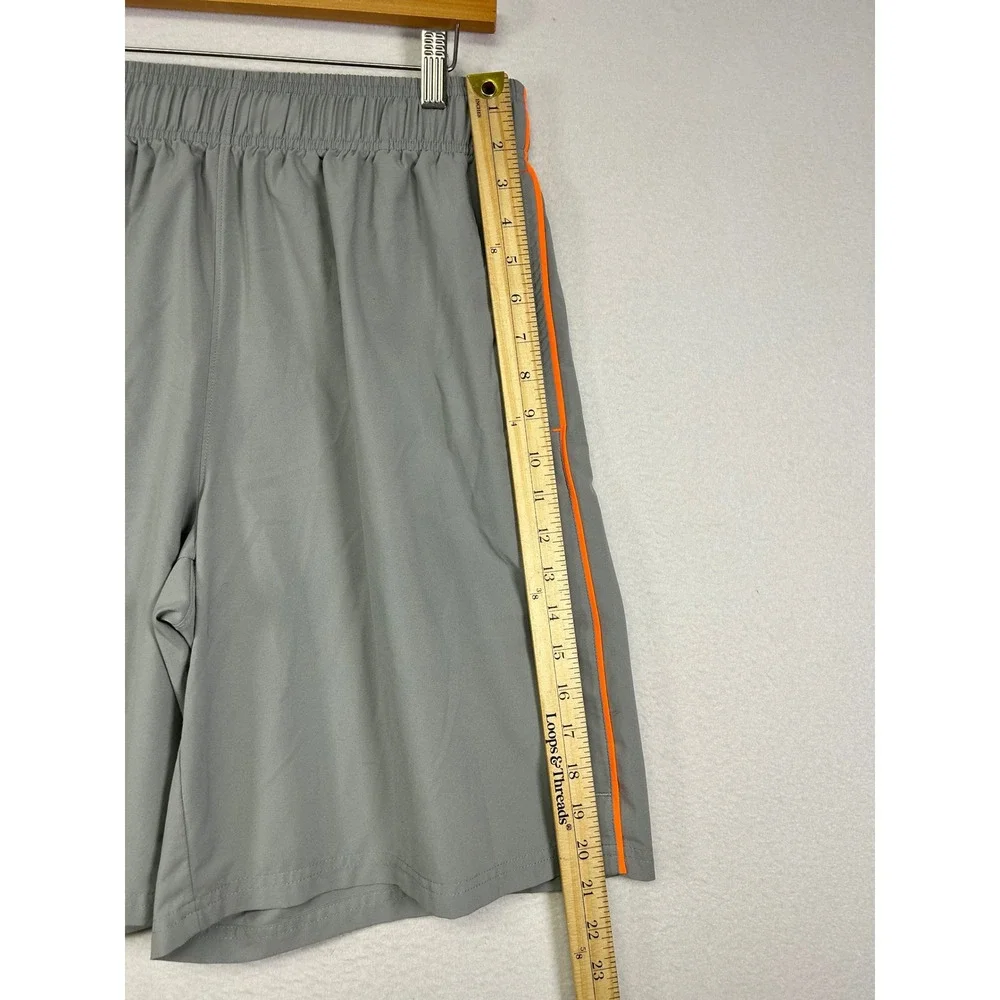 Athletic Under Armour‎ Mens Large Gray Orange Loose Fit Gym Training Shorts